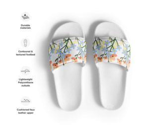 Floral Slides for Hospital Bag / Birth Center Bag, For Floors / Shower